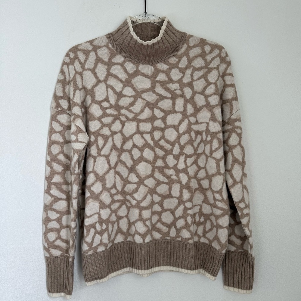 Vineyard Vines Jacquard Mockneck Double Knit Wool Cashmere Blend Sweater Size S